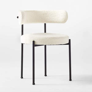 Modern <b>Dining</b> <b>Chair</b> Iron Frame with Upholstered Seat and Backrest High Quality Material for Indoor Use - Product Image 1