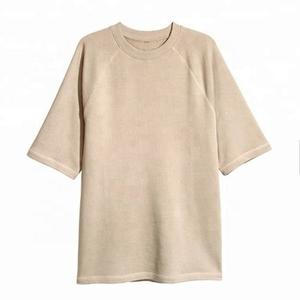 Camisetas de hombre de manga personalizada de tela gruesa de alta calidad estilo moda OEM camiseta de gimnasio de gran tamaño Lisa para hombre - Product Image 5