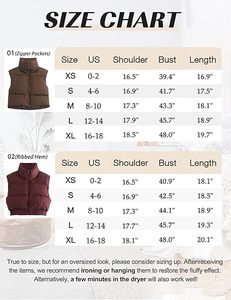 Moda de mujer de cuello alto con cremallera recortada Puffer chaleco chaqueta abrigo - Product Image 6