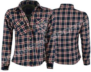 Camisa de tela de franela para mujer, manga larga, cierre de botones y cremallera, bolsillos delanteros izquierdo y derecho en el pecho, tela de malla Interior y Protección - Product Image 1