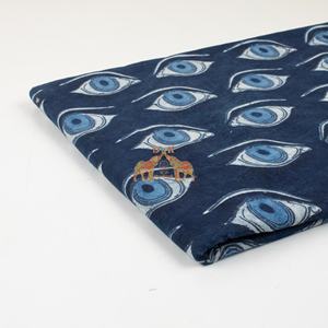 Tissu en coton imprimé bleu indigo, doux et respirant, pour robes, rideaux et travaux manuels - Product Image 6