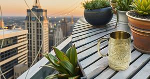Verres à bière Moscow Mule classiques de 18 oz avec poignée en laiton pur Chope en verre doré avec un look de luxe unique pour les cadeaux d'eau - Product Image 5