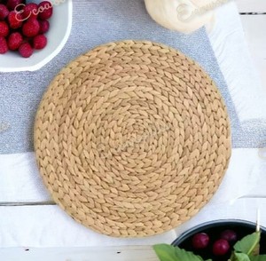 Juego de alfombrillas para mesa de comedor de 4 piezas, posavasos de mimbre de bambú tejido, manteles individuales de mimbre redondeados, manteles individuales resistentes al calor, mesa de comedor - Product Image 4