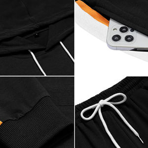 2025 venta al por mayor de invierno de los hombres de 2 piezas con capucha pantalones de chándal conjunto de peso pesado polar Jogger chándal Regular Fit Unisex 100% poliéster - Product Image 5