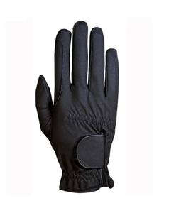 Guantes Profesionales de Equitación de Cuero Negro, Reforzados con Doble Capa en la Palma, Antideslizantes, de Cuero Genuino - Product Image 5