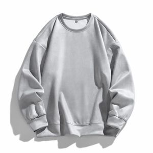 Sweat-shirt à capuche pour homme en molleton doux en coton, coupe ample, pull de sport d'hiver, taille frontale - Product Image 3