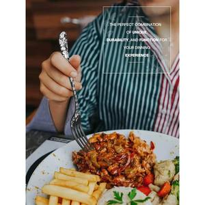 Juego de Cubiertos Floral Blanco y Negro de Diseño, Ideal para Cenas Sofisticadas en el Hogar y Presentación Elegante de Mesa, de la India - Product Image 4