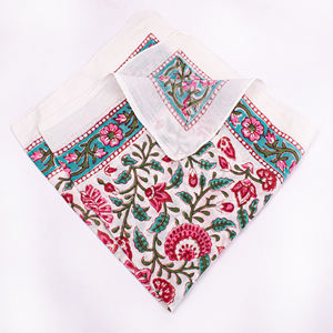 Foulard carré en coton imprimé floral, doux, respirant, écologique, à nouer, pour la tête, le cou, les cheveux et le visage - Product Image 2