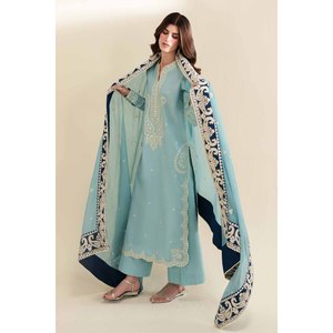 เสื้อเชิ๊ตปักลาย3-PC สนามหญ้าผ้าชีฟอง dupatta Trousers-BIC-4916สำหรับฤดูใบไม้ผลิ/ฤดูร้อน - Product Image 1