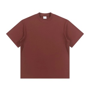 Venta al por mayor 260gsm Vintage Heavy Mock Neck camiseta Boxy Fit Oversize Drop Shoulder Cropped Box Fit camisetas 100% algodón - Product Image 5