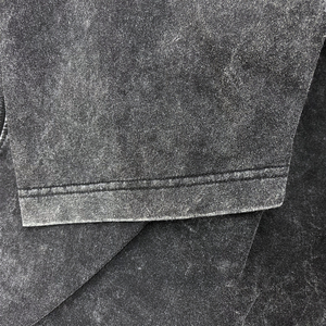 Boxy logotipo personalizado 280G lavado con ácido camiseta en Stock verano ropa de calle de alta calidad negro de gran tamaño lavado con ácido camiseta - Product Image 4