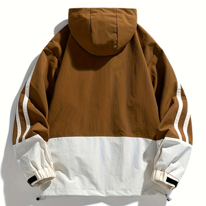 Chaqueta Cortavientos de Lona para Exteriores, al por Mayor, de Fábrica, OEM, con Cuello Alto, Manga Larga, Cierre de Cremallera, Impermeable, con Capucha, Ecológica, para Hombre - Product Image 4