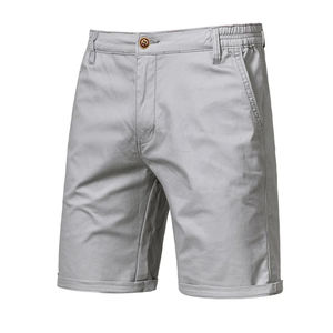 Pantalones Cortos de Verano para Hombre 2023, de Algodón, Cintura Media, Casuales, de Negocios, Lisos, de Secado Rápido, con Cierre de Cordón, Elásticos, Estilo Chino Clásico - Product Image 4
