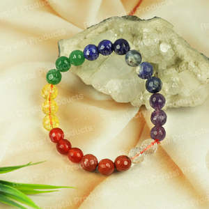 Natural 8mm Faceted Chakra Crystal Bracelet for Balance Positivity Protection & Spiritual Growth-Reiki Charged - Product Image 2
