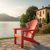 Chaise Adirondack traditionnelle résistante aux intempéries, en bois massif durable, pliable, pour patio, jardin ou pelouse