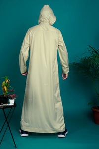 Thobe à capuche pour homme en polyester brodé traditionnel doré, vêtements musulmans pour adultes, respirant, léger, séchage rapide - Product Image 5