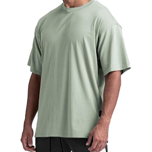 T-shirts en coton tricoté épais à col rond pour hommes, imprimés sur mesure, grandes tailles, manches courtes, haute qualité, respirants, écologiques, séchage rapide - Product Image 1