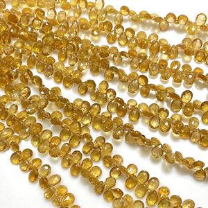 Fanta Tourmaline facettes en forme de poire Briolette perles perles de pierres précieuses jaunes pour la fabrication de bijoux prix de gros - Product Image 2