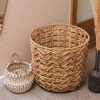 Cesta de Almacenamiento de Cocina Hecha a Mano con Jacinto de Agua, Ecológica, Duradera, Ligera y Multifuncional para Venta al por Mayor
