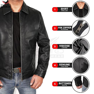 Chaqueta de Cuero para Hombre 2025, de Alta Calidad, Impermeable y con Calefacción, Rellena de Algodón, con Cuello Alto Elegante, Logotipo Frontal en Tela de Lona - Product Image 3