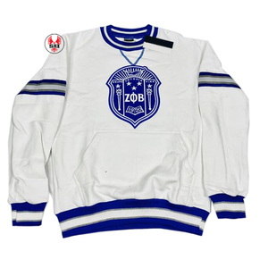 Zeta phi Beta เสื้อสเวตเตอร์คอกลมของผู้หญิงปักลายกำมะหยี่ขนาดพิเศษคอกลมมหาวิทยาลัย - Product Image 3