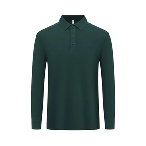 เสื้อโปโลแขนยาวผ้าฝ้ายแท้สำหรับผู้ชาย ชุดทำงานทีมฤดูใบไม้ร่วงฤดูหนาว เสื้อเยาวชน มีหลายสีให้เลือก - Product Image 3