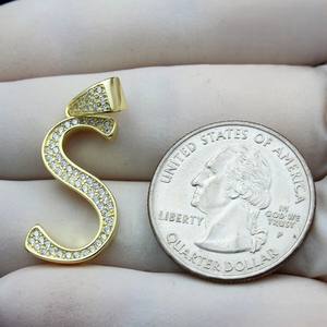 Colgante con Letra del Alfabeto, Colgante de Diamante Moissanite sin Cadena, Plata de Ley 925, Estilo Iced Out, Regalo de Cumpleaños, Colgante con Letra - Product Image 2