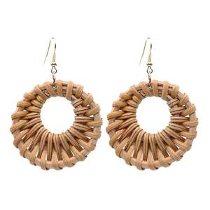 Tendance chaude 2024 boucle d'oreille en rotin artisanat-boucle d'oreille en rotin boucle d'oreille tissée à la main du Vietnam à l'usine - Product Image 5
