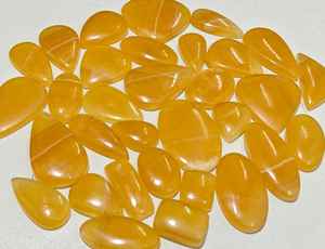 Venta al por mayor, cabujón de calcita amarilla Natural, piedras preciosas de cuarzo de cristal de alta calidad, piedras preciosas sueltas, forma de tamaño mixto, fabricación de anillos de joyería - Product Image 2