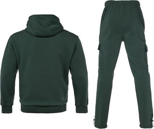Survêtement athlétique à capuche pour homme Ensemble de survêtements 2 pièces avec poches brodées Technics teint uni pour le jogging d'hiver - Product Image 4