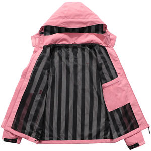 Nueva moda 2025 chaquetas al aire libre rompevientos con capucha impermeable manga larga cremallera frontal chaquetas Softshell para mujer - Product Image 3