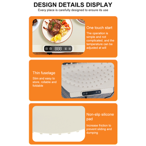 Custom 56.5*60*1.4CM H3 Warming Trays for Buffets Party Silicone <b>Heating</b> Mat for Food with 6 Temperature Settings Rollable - Product Image 4