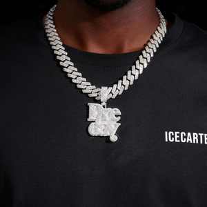 Dre Day จี้ประดับเพชรโมอิสกลมสีทอง14K แบบสั่งทำและมีสเน่ห์ออกแบบได้ตามต้องการใช้ได้ทั้งชายและหญิง - Product Image 3