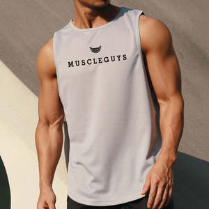 En gros Tricoté Écologique Graphiques Personnalisés Musculation Fitness Muscle Workout Gym Stringer Hommes Débardeurs - Product Image 4