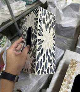 กล่องใส่กระดาษทิชชูประดับมุกฝังมือ งานฝีมือฝังเปลือกหอย - Product Image 5