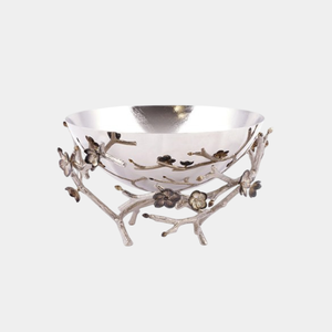 Branche de bol de service décorative en métal doré au design de luxe avec bol de service à salade et à nourriture au design floral pour fournitures de restaurant - Product Image 3