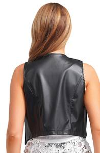 Chaleco de Cuero Vacuno de Moda Urbana al por Mayor, Chalecos de Cuero Genuino Elegantes para Mujer, Diseño Hip Hop, Chaleco de Piel de Oveja - Product Image 6