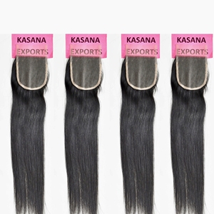 Extensiones de Cabello Humano Virgen Natural 100% Sin Procesar, Cierre 4x4, Cutícula Alineada, Doble Trama a Máquina, para Mujeres Negras Indias - Product Image 3