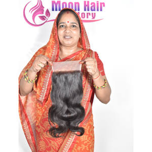 Cheveux humains indiens de qualité supérieure, styles super nouveaux, closure bodywave, doux et soyeux, brillants, naturels, disponibles à la vente - Product Image 5