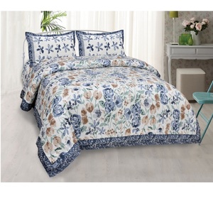 Ensemble de literie en coton 100% biologique imprimé de fleurs multiples Certificat GOTS housses de couette en lin léger avec taie d'oreiller - Product Image 2