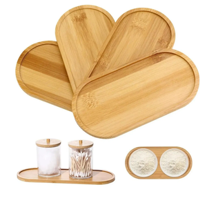 Bamboo Oval Serving <b>Tray</b> with Oil Bottle Coaster-Model 8684777104714 - Product Image 1