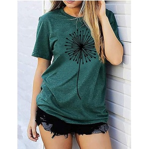 Nueva llegada OEM servicio Digital impreso mujer 100% algodón manga corta cuello redondo hombro pendiente camiseta de Bangladesh - Product Image 4