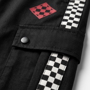 Pantalones Cargo Personalizados Estilo Urbano con Cinta Lateral a Cuadros, Algodón Ripstop, Bolsillos Tipo Fuelle, Estilo Racing, Venta al por Mayor OEM - Product Image 4