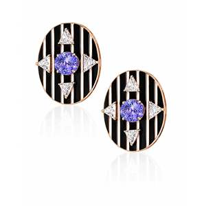18k Gold Stud <b>Earrings</b> with <b>Diamond</b> Sapphire or <b>Pearl</b>-Rose White Yellow Gold Options for Engagement - Product Image 3