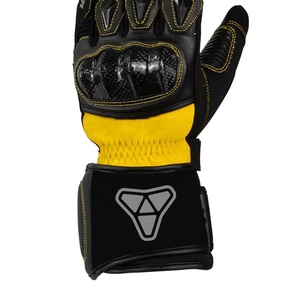 Guantes largos de dedo completo para motocicleta, cuero completo con protección dura para nudillos para hombres con MOQ bajo con tela de alta calidad - Product Image 6