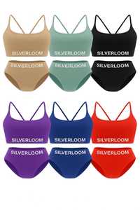 Conjunto de sujetador y bragas deportivos sin costuras con estampado personalizado para mujer Conjunto de ropa deportiva de gimnasio y yoga de poliéster elástico de 2 piezas - Product Image 6