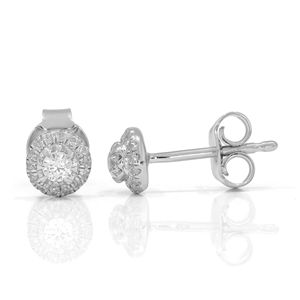 Round Diamond Tiger Prong <b>Set</b> <b>Stud</b> <b>Earrings</b> - Product Image 1