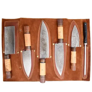 Профессиональные ножи шеф-повара, кухонные ножи, нож из высокоуглеродистой нержавеющей стали, Мясницкий Набор японских ножей с деревянной ручкой из смолы