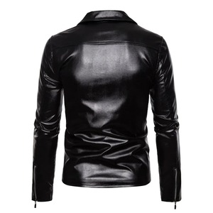 Men's Trendy Slim Fit <b>Cow</b> Skin Leather Jacket Stand Collar Canvas <b>Fabric</b> High Street Casual Clip-on Coat for Motorcycle Riding - Product Image 2