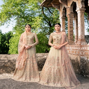 Ramsha 2nd Edition Costumes de mariage brodés lourds 3 pièces pour femmes Style indien et pakistanais mousseline de soie pour tenue de fête - Product Image 2